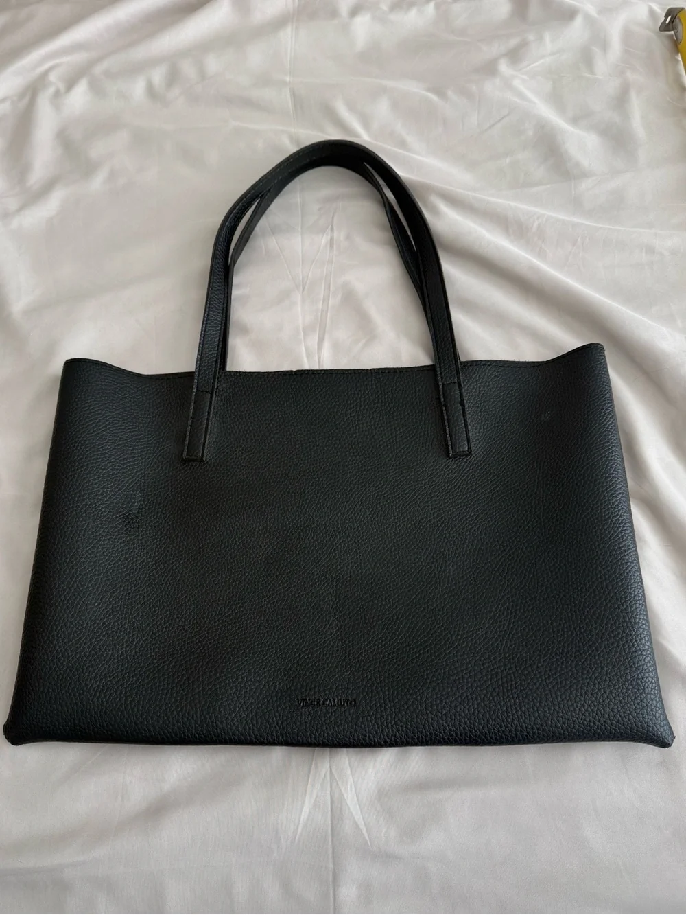 Vince Camuto Black Tote with Gray Center Stripe - Laptop Bag